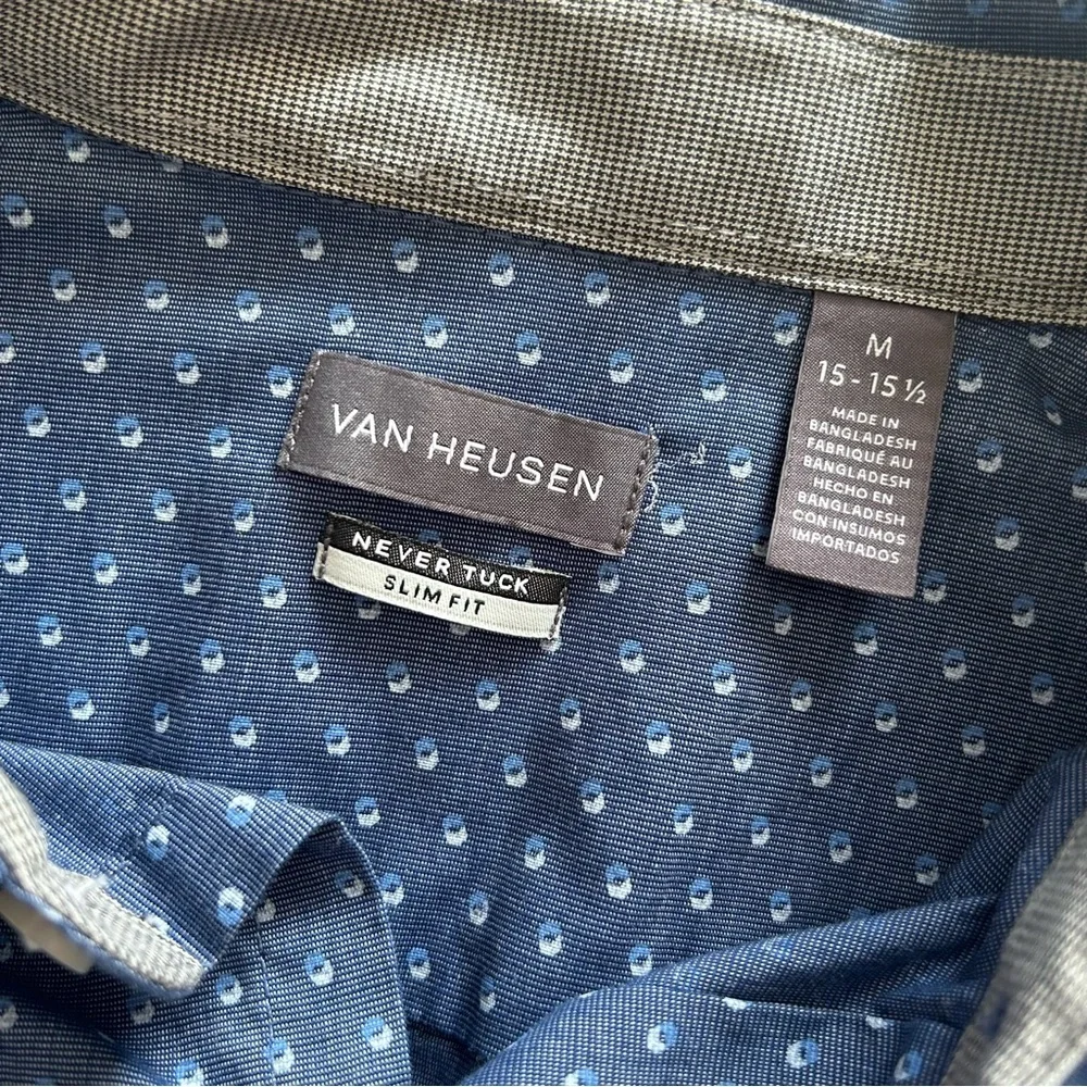 Van Heusen Never-Tuck Slim Fit Dress Shirt - Picture 2 of 6